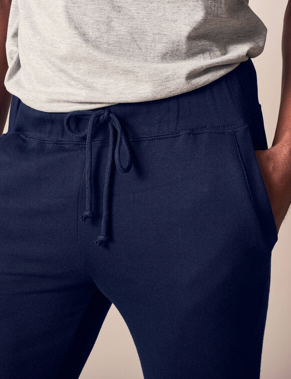 Pantalon jogging molleton bas droits (marine)