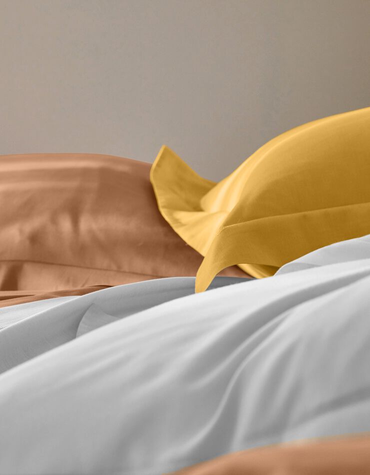 Linge de lit uni polyester-coton Colombine (curry)