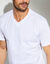 T-shirt met V-hals en korte mouwen &ndash; set van 3 (wit)