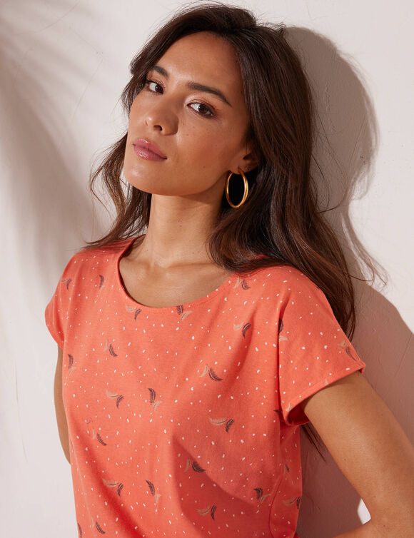 T-shirt imprimé minimaliste (corail)
