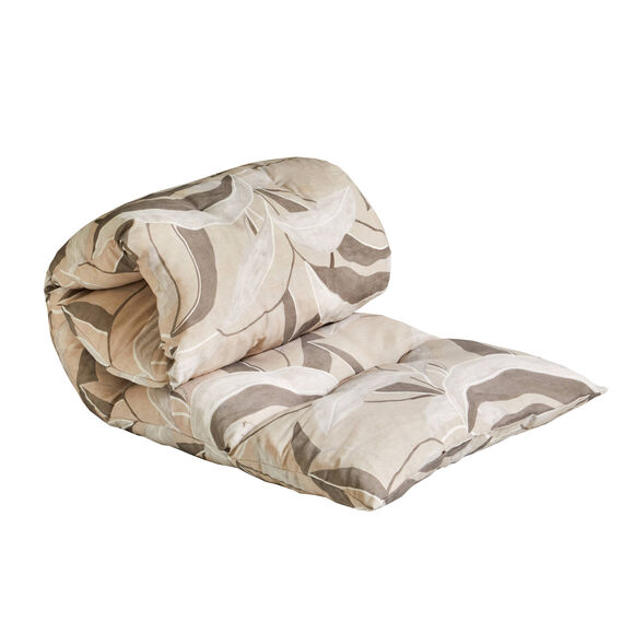 Lang vloerkussen met bladerenprint (zandkleur)