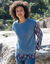 Mouwloze trui, pareltricot met mohairtouch (blauw)