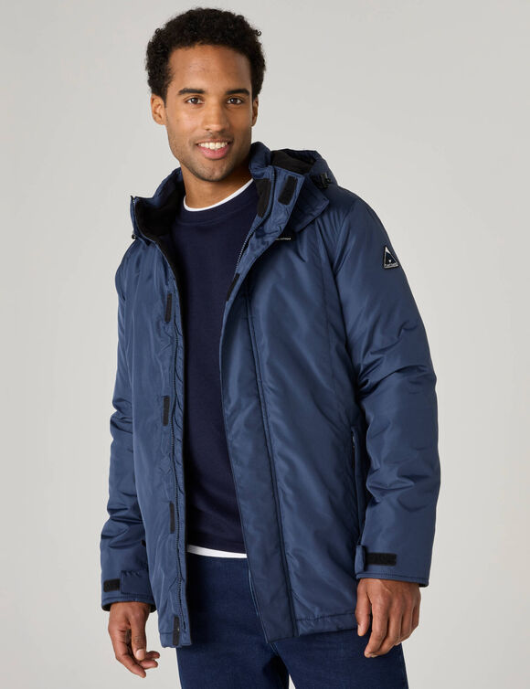 Waterdichte parka met fleece-voering en capuchon (marine)