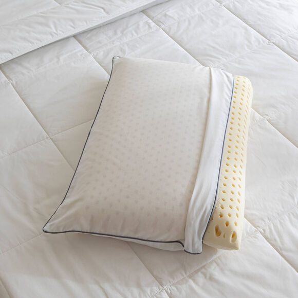 Oreiller latex ergonomique micro-perforé forme savon (écru)