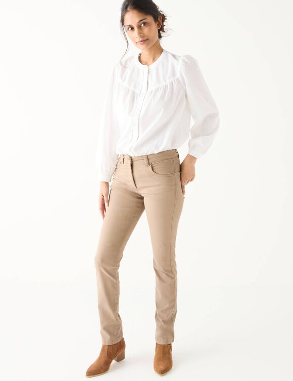 Jean droit, grande stature (beige)