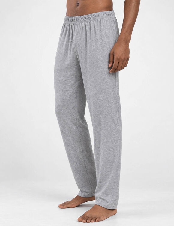 Pantalon pyjama coton uni (gris chin&eacute;)
