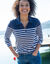 Polo ray&eacute; maille jersey (marine / blanc cass&eacute;)
