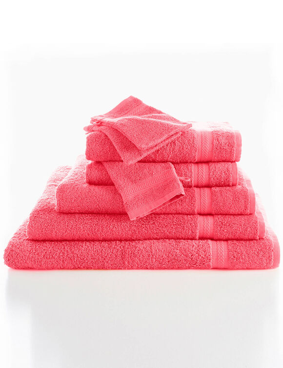 Collection serviettes de bain unies 420 g/m2 confort moelleux (corail)