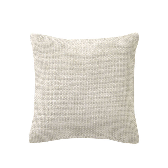 Housse de coussin unie tissage chenille - lot de 2 (&eacute;cru)