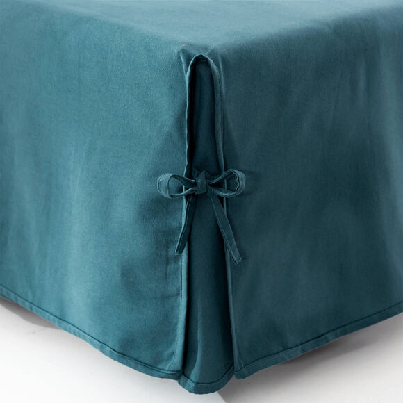 Housse clic-clac standard coton bachette uni (bleu)