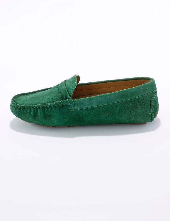Mocassins in suèdeleer (groen)