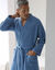 Badjas, unisex volwassenen, honingraattricot 230 g/m2 (blauw)