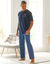 Geruite pyjamabroek, katoen (blauw / marine)