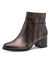 Comfortabele bottines in 2 materialen met sleehak en rits (bronskleur)