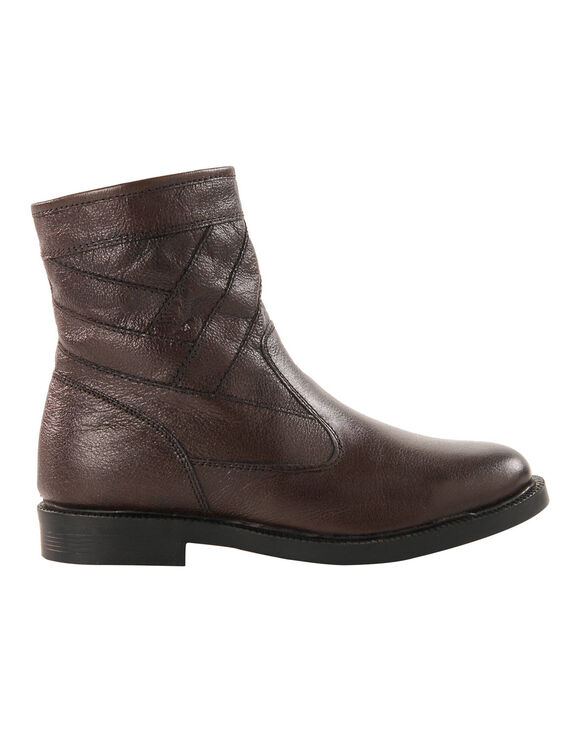 Leren boots met wollen voering - tot maat 46 (bruin)