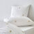 Linge de lit blanc brod&eacute; fleurs - coton 57 fils/cm&sup2; (blanc)