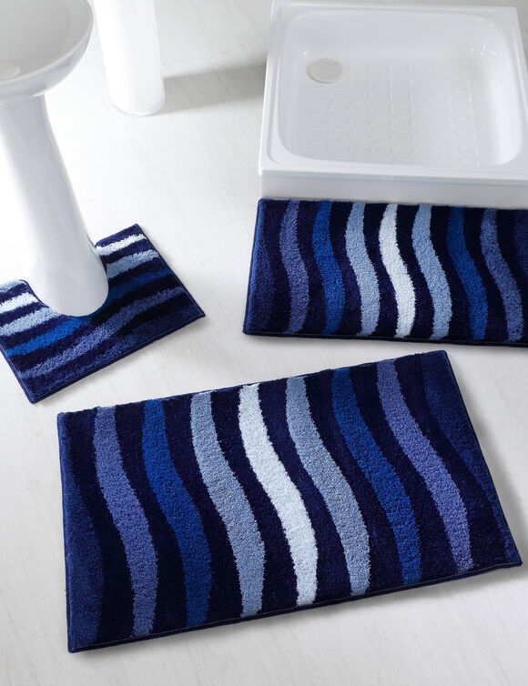 Streelzacht badmatje met zebramotief (blauw)
