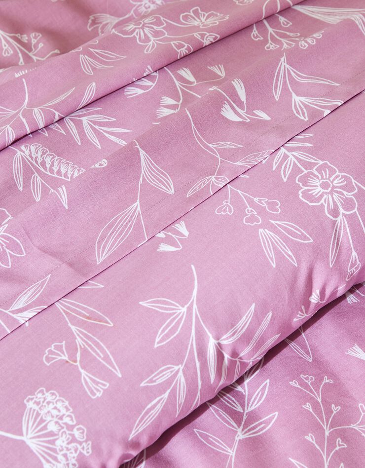 Linge de lit Alessia en coton imprimé fleuri (parme)