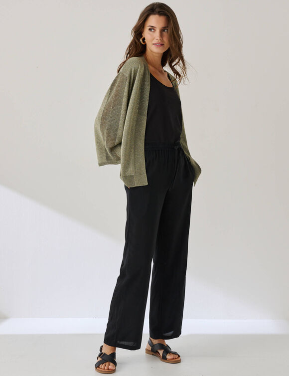 Gilet manches 3/4 maille brillante (kaki)