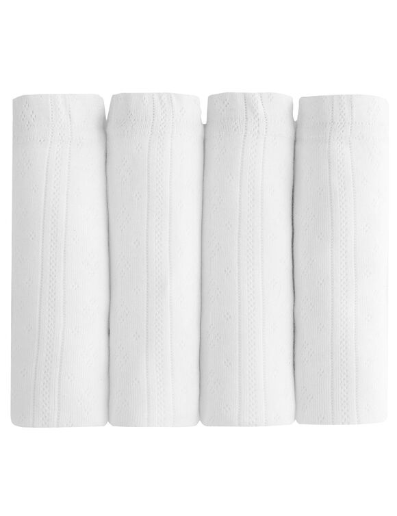 Maxislip in katoen met jacquardmotieven - Set van 4 (wit)