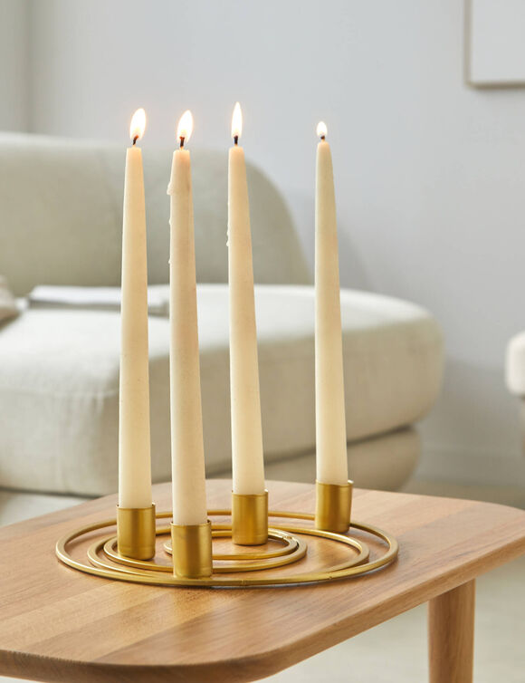Bougeoir rond multi-support, métal doré  (doré)