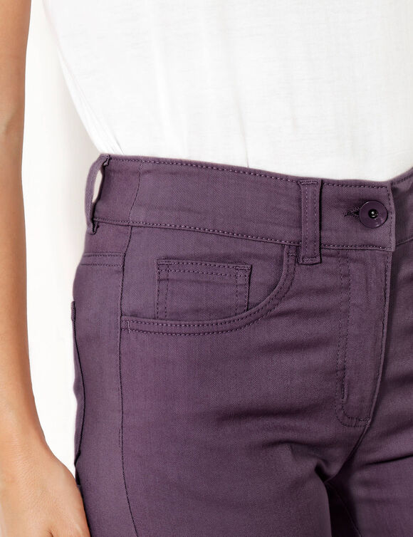 Pantalon droit gainant - grande stature entrej. 78 cm (aubergine)