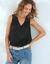 Blouse sans manches avec dentelle (noir)