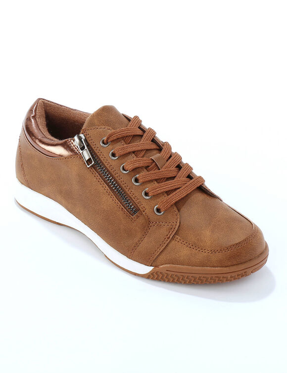 Tennis basses &agrave; lacets (marron)