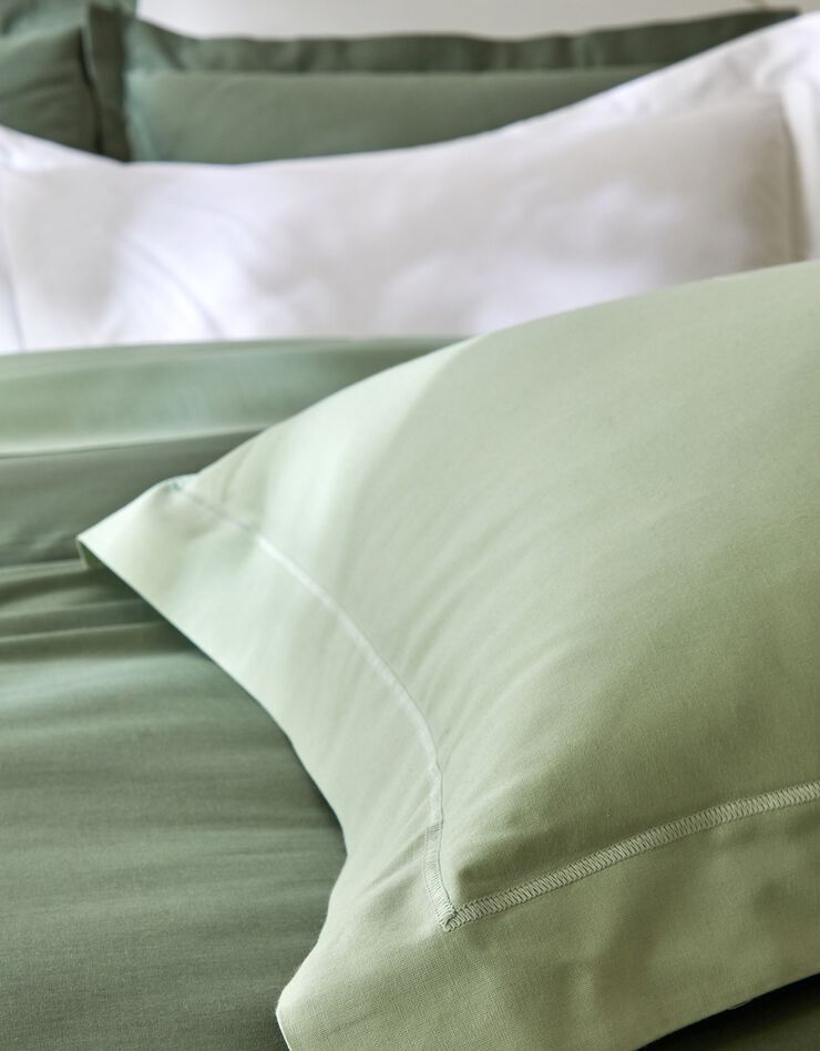Linge de lit uni polyester-coton Colombine (eucalyptus)