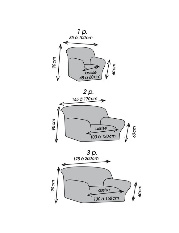 Housse pr&eacute;form&eacute;e matelass&eacute;e - fauteuils et canap&eacute;s (gris anthracite)