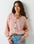 Gilet en maille anglaise fils brillants (rose)