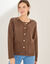 Cardigan uni maille fantaisie (chocolat)