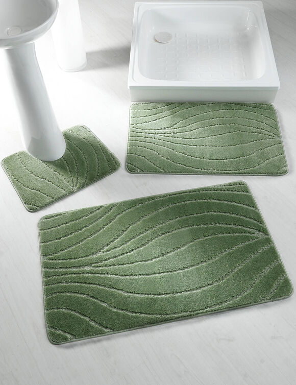 Badmatje met riviermotief (eucalyptus)