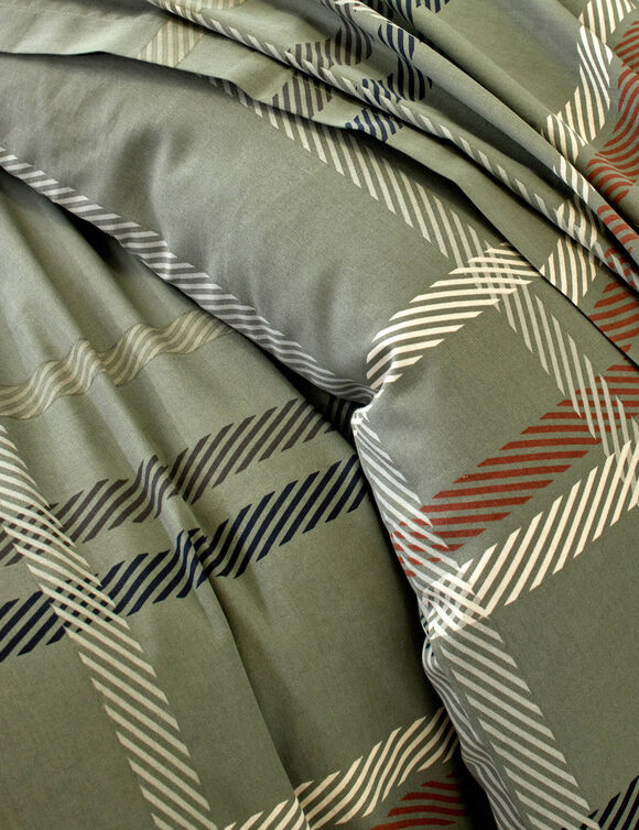 Linge de lit Karl imprim&eacute; &eacute;cossais - coton 52 fils/cm&sup2; (vert)