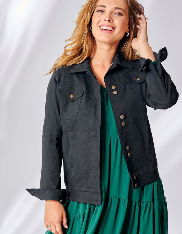 Jasje in zwarte jeans, zwart Jasje in zwarte jeans, zwart, hi-res