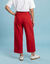 Pantalon taille haute effet jupe-culotte, sp&eacute;cial Petites (rouge)