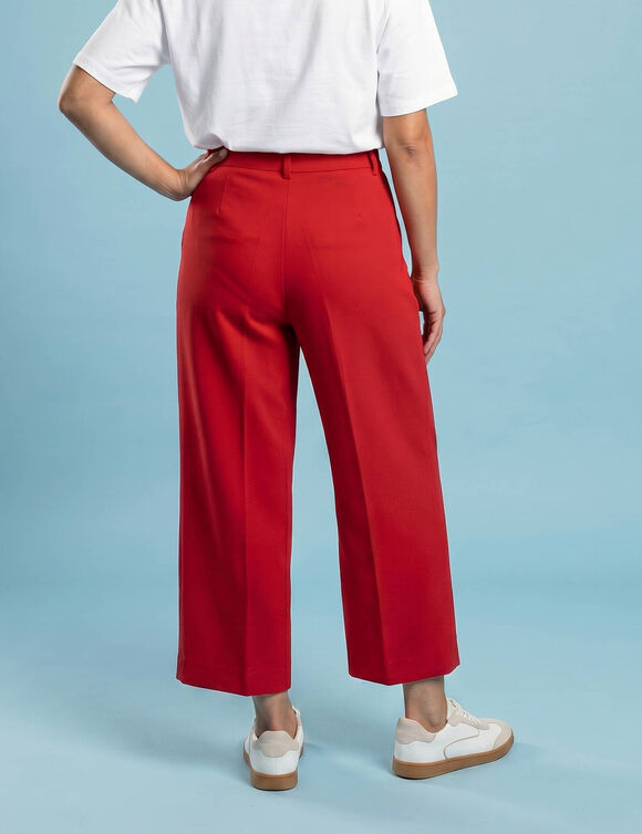 Pantalon taille haute effet jupe-culotte, sp&eacute;cial Petites (rouge)