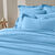 Linge de lit uni flanelle (ciel)