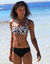 Haut de maillot de bain avec armatures Linao - forme bandeau (noir / écru)