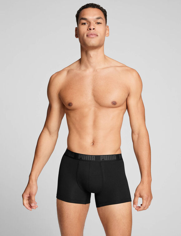 Boxer basique coton stretch - lot de 2 (noir)