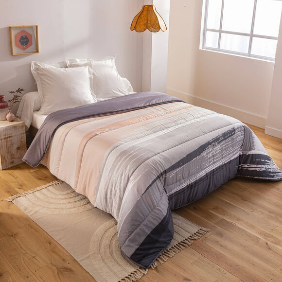 Couette microfibre imprim&eacute;e Pastel 400g/m2 (rose)