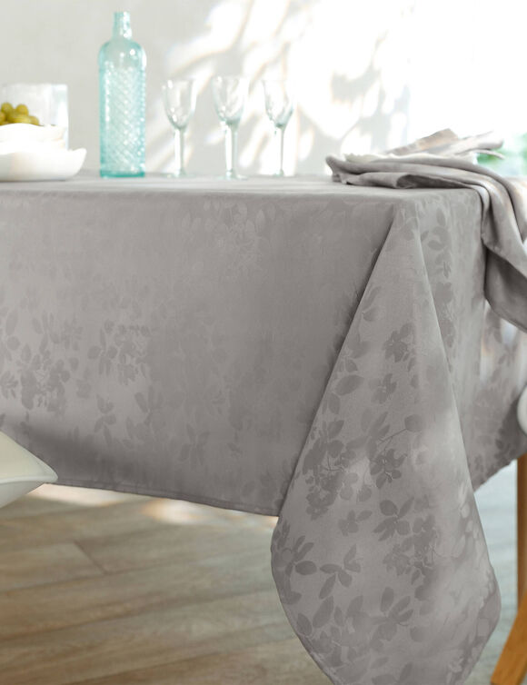Nappe damass&eacute;e feuillages Colombine&reg; (gris perle)