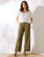 Ruime 7/8-broek, broderie anglaise (kaki)