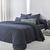 Linge de lit uni - double gaze de coton (bleu encre)