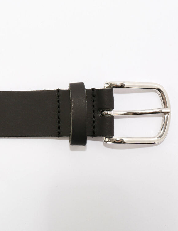 Ceinture en croûte de cuir tannage végétal (noir)
