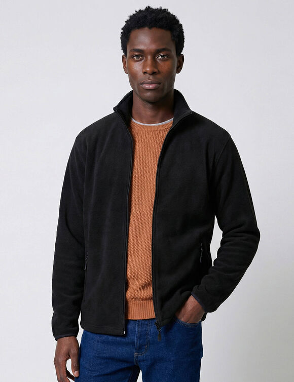 Veste polaire zipp&eacute;e (noir)