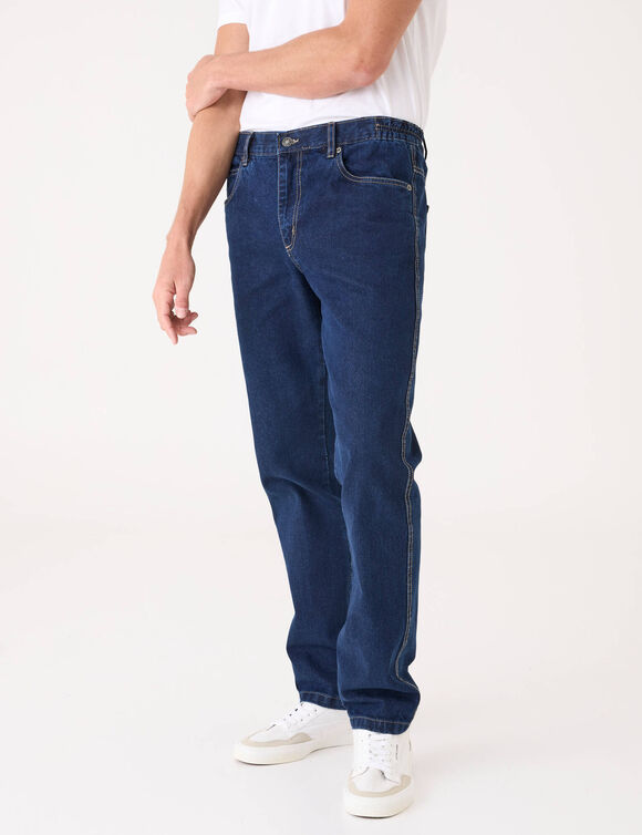 Jean ceinture &eacute;lastiqu&eacute;e c&ocirc;t&eacute;s - L32 (brut)