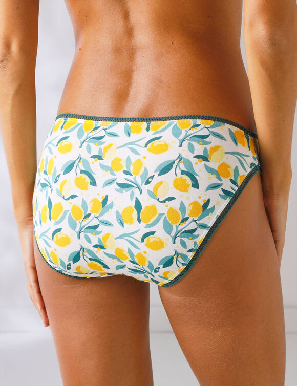   Slip forme mini coton stretch imprimé "citrons" - lot de 4 (jaune)
