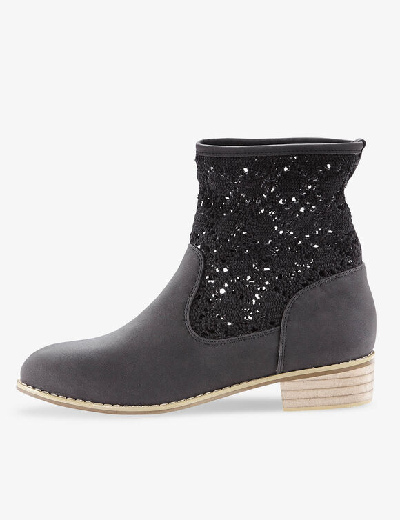 Boots met macramé (zwart)