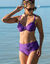 Effen, gedrapeerde slip met hoge taille, Solaro (paars)